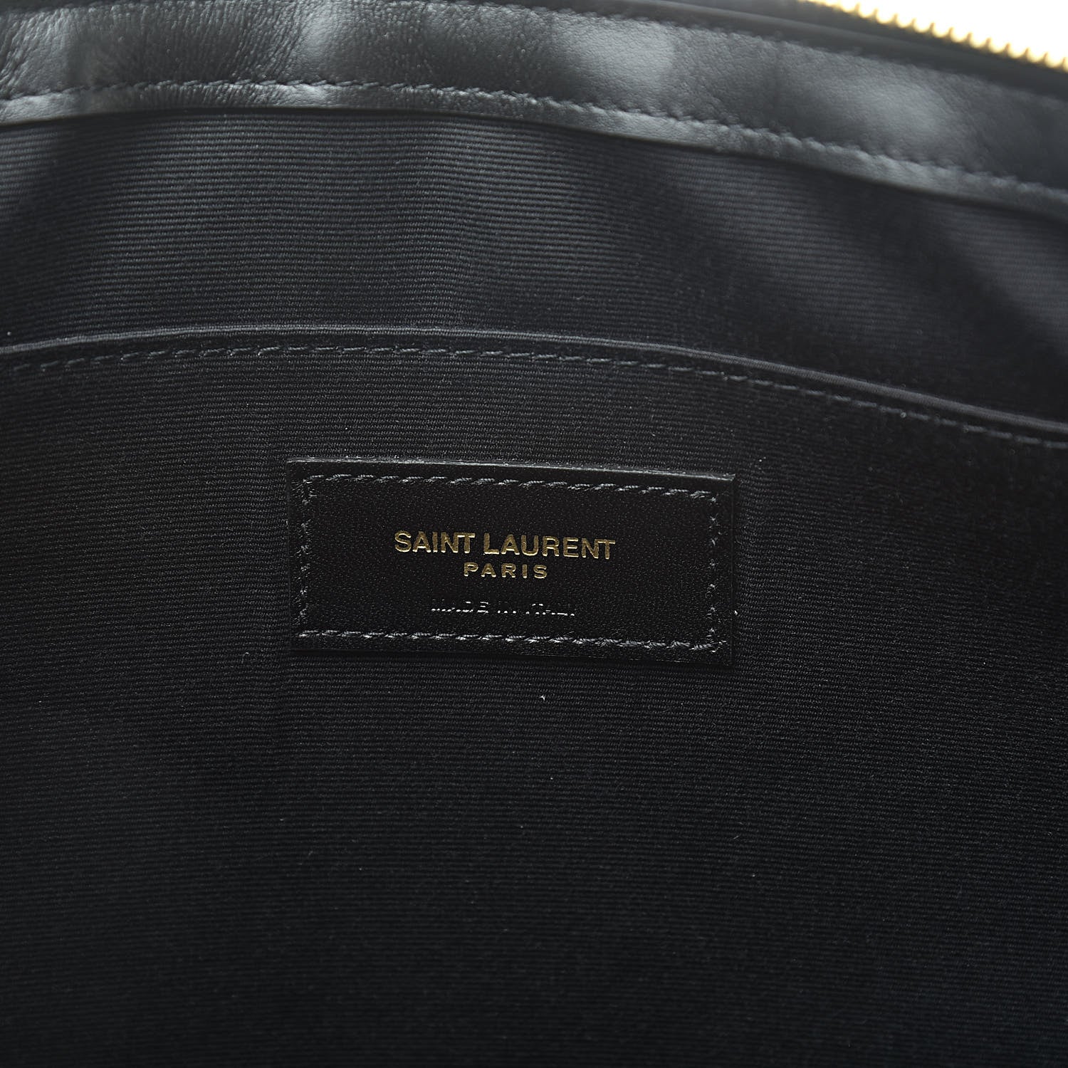 Saint Laurent Calfskin Matelasse Chevron Monogram Document Holder Black 6 of 8