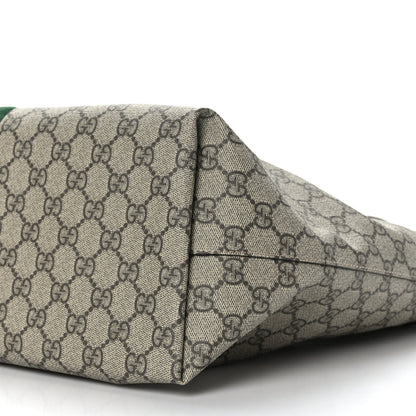 Gucci GG Supreme Monogram Textured Calfskin Web Medium Ophidia Shopping Tote Beige Ebony New Acero 9 of 9
