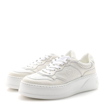 Gucci Calfskin GG Tennis Embossed Perforated Womens Platform 55mm Sneakers 37 Great White 4 of 9