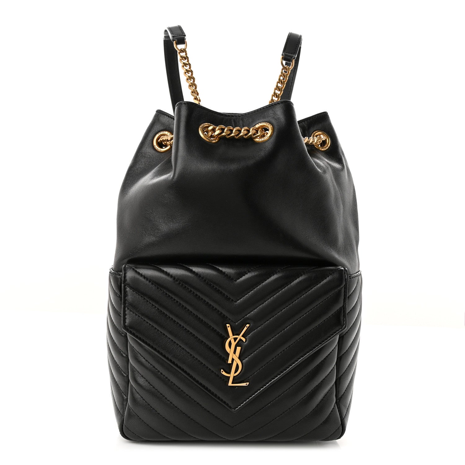 Saint Laurent Lambskin Matelasse Monogram Joe Backpack Black 1 of 11