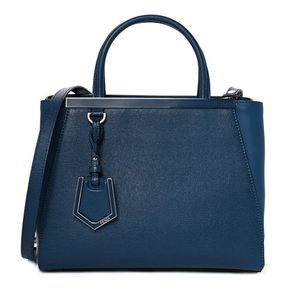 Fendi Vitello Elite Petite 2Jours Tote Blue Cobalto 1 of 10