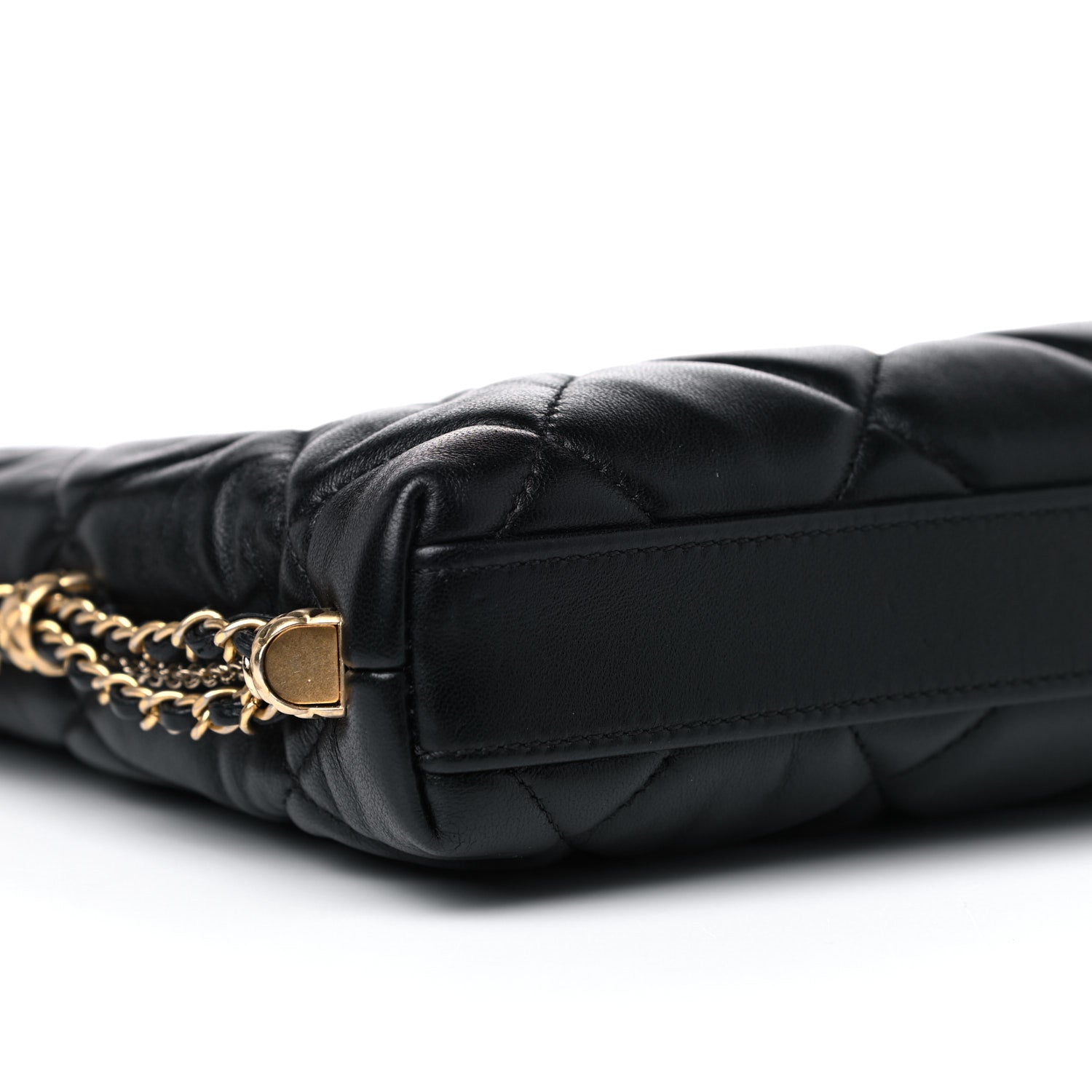 Chanel Lambskin Quilted Crush on Chains Hobo Black 10 of 12