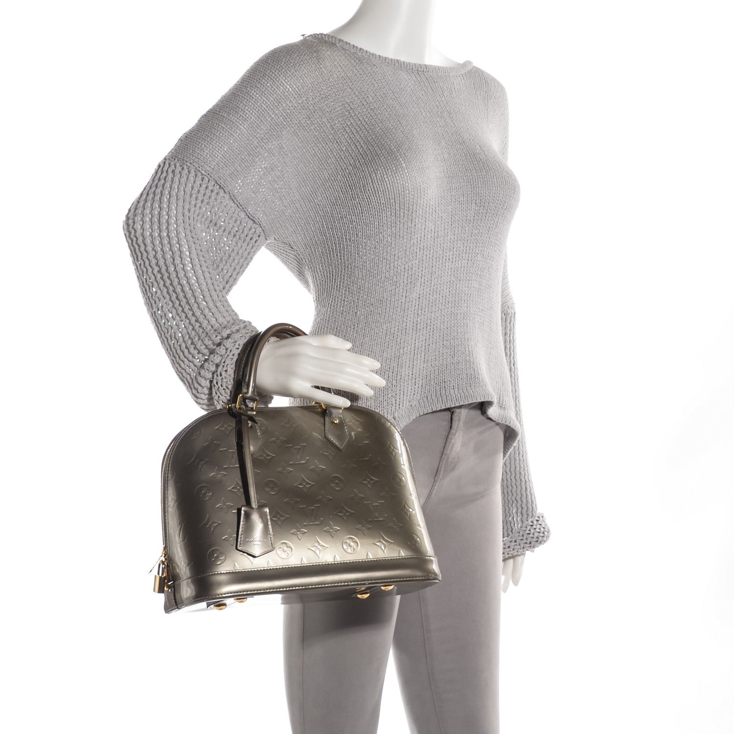 Louis Vuitton Vernis Alma PM Gris Art Deco 2 of 7