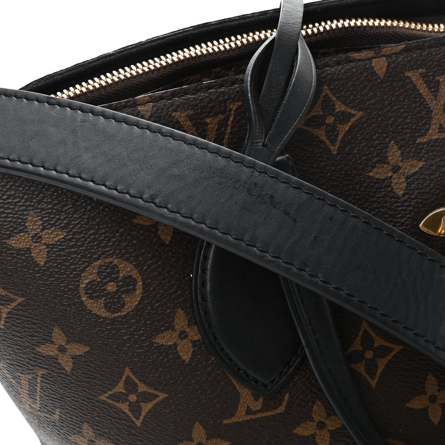 Monogram Flower Zipped Tote MM Black