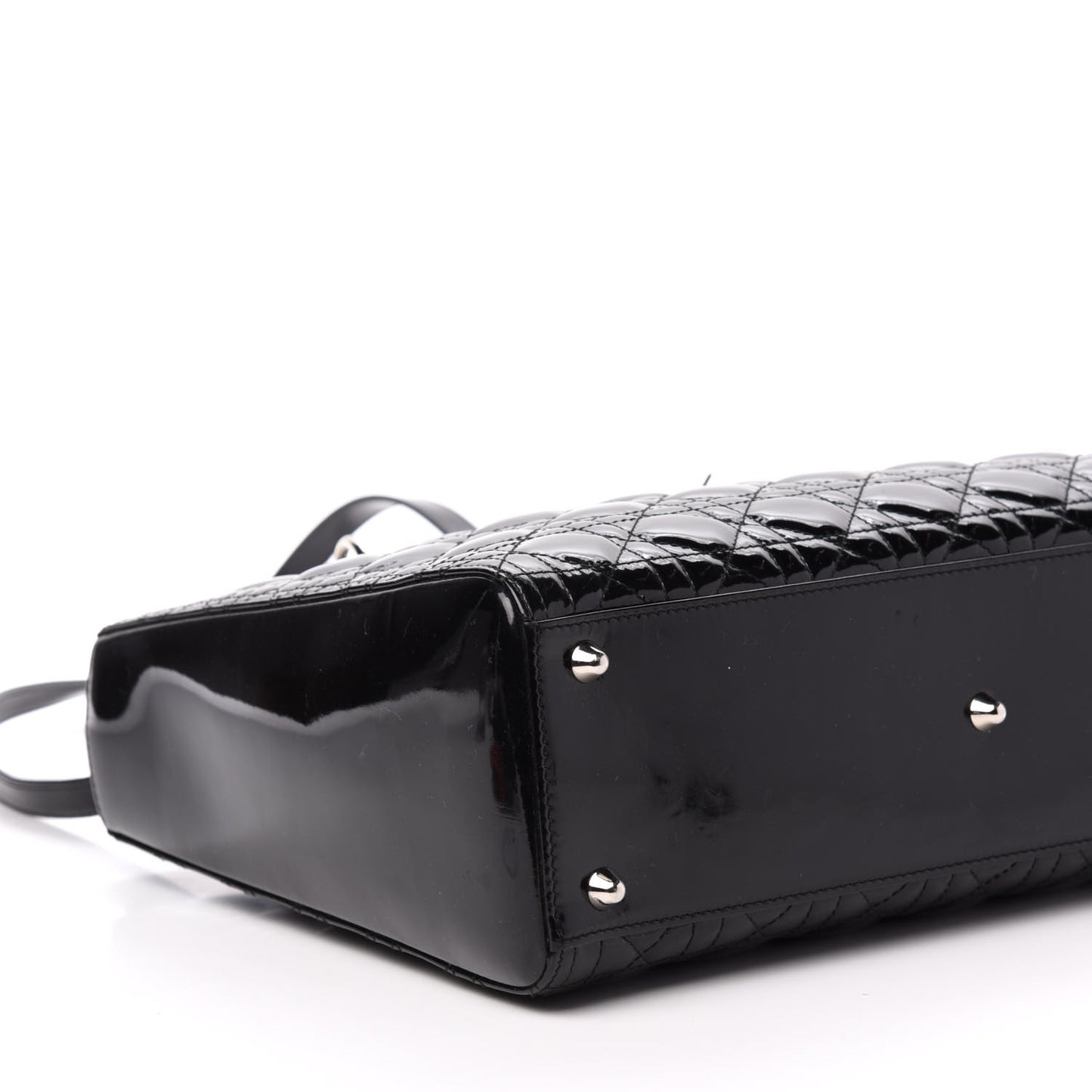 Patent Cannage Large Lady Dior Black