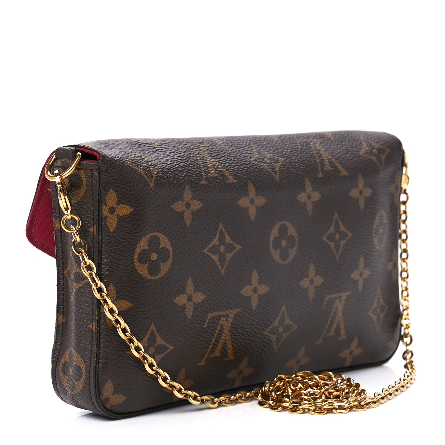 Monogram Pochette Felicie Chain Wallet Fuchsia
