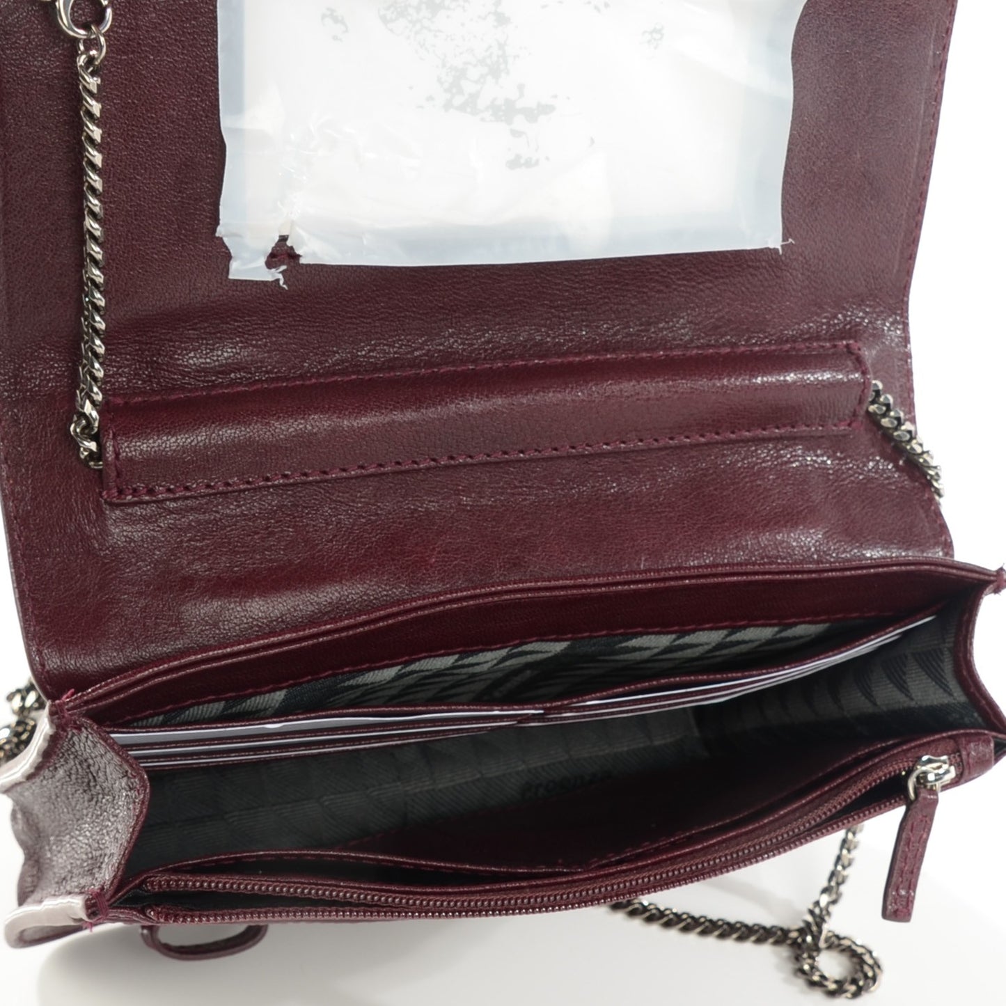 Lambskin Large PS1 Chain Wallet Oxblood