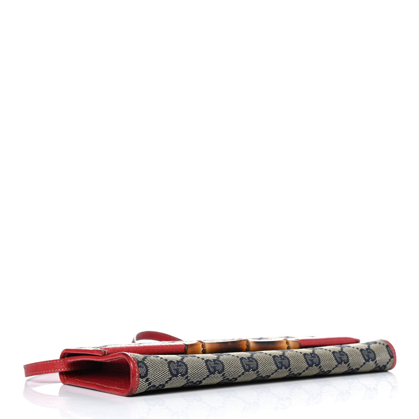 Monogram Bamboo Bar Clutch Navy Red