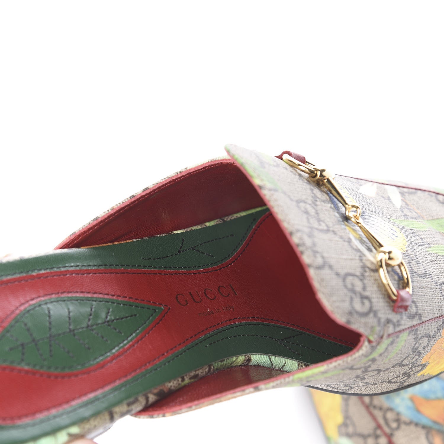 Gucci GG Supreme Monogram Tian Womens Princetown Slippers 42 Beige Ebony Multicolor 8 of 11