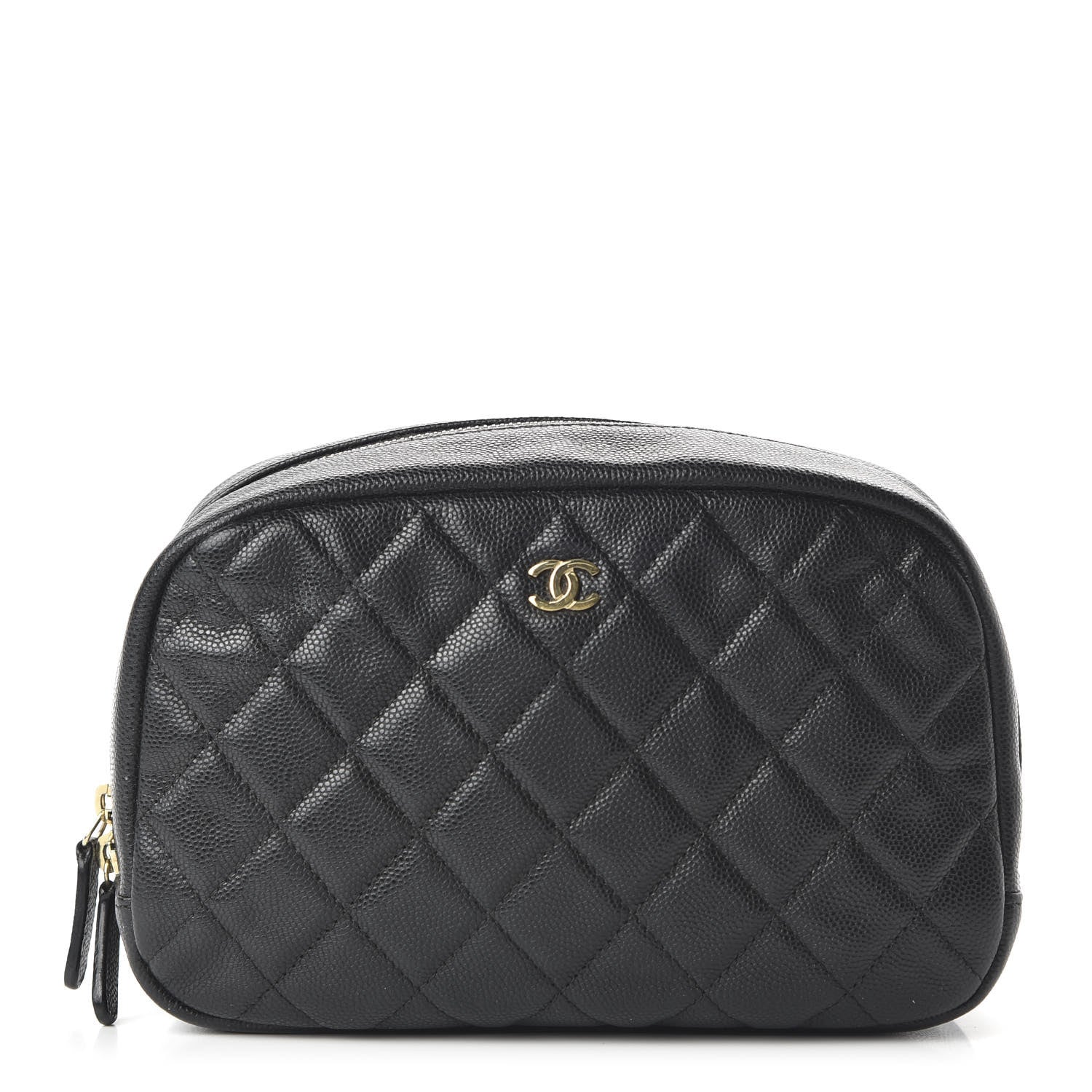 Chanel Caviar Quilted Curvy Pouch Cosmetic Case Black 1 of 10
