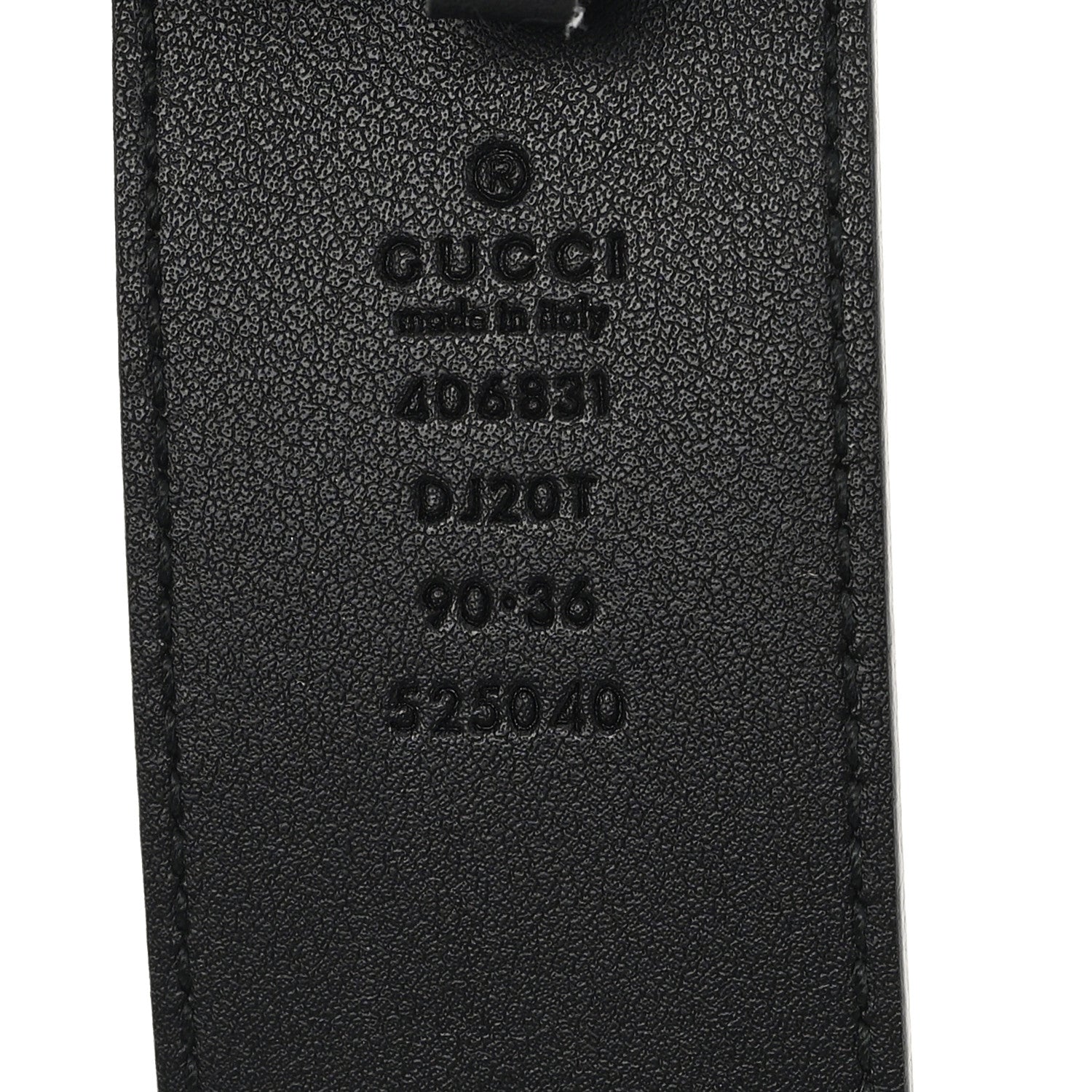 Gucci Textured Calfskin Double G 40mm Belt 90 36  Black 3 of 5