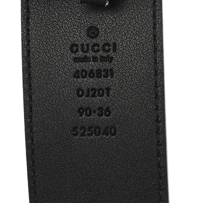 Gucci Textured Calfskin Double G 40mm Belt 90 36  Black 3 of 5