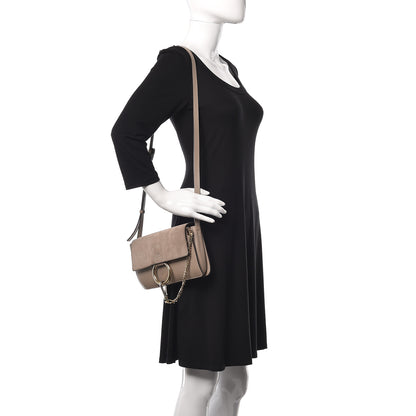 Chloe Suede Calfskin Small Faye Shoulder Bag Motty Grey 2 of 11