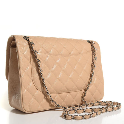 Chanel Caviar Quilted Jumbo Double Flap Beige 3 of 9
