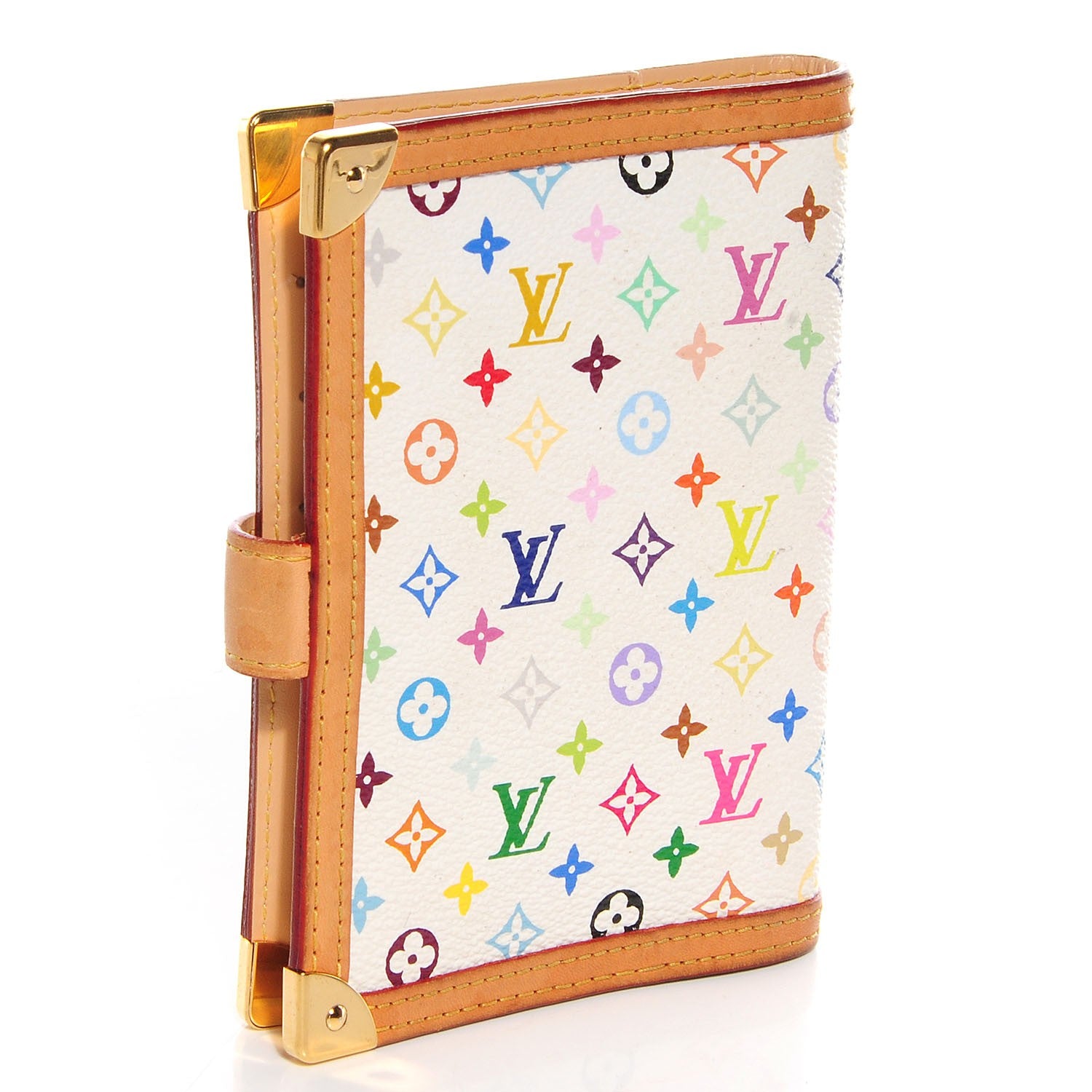 Louis Vuitton Monogram Multicolor Small Ring Agenda Cover White 3 of 7