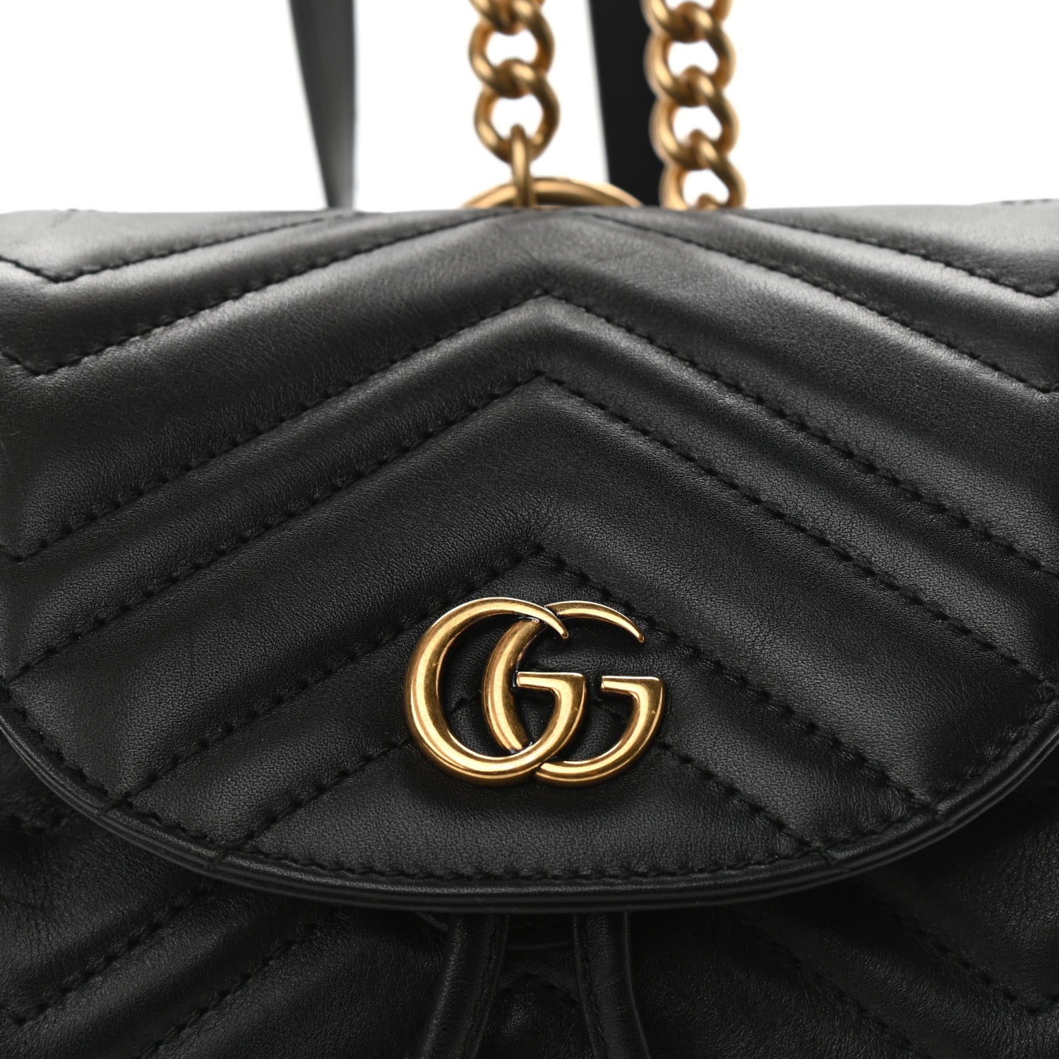 Gucci Calfskin Matelasse GG Marmont Flap Backpack Black 9 of 13