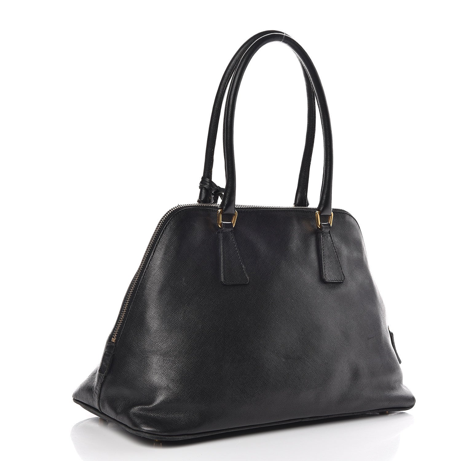 Prada Saffiano Top Handle Dome Satchel Black 3 of 18