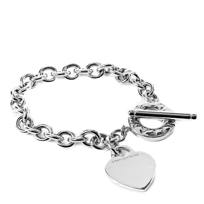 Tiffany Sterling Silver Heart Tag Toggle Bracelet 1 of 4