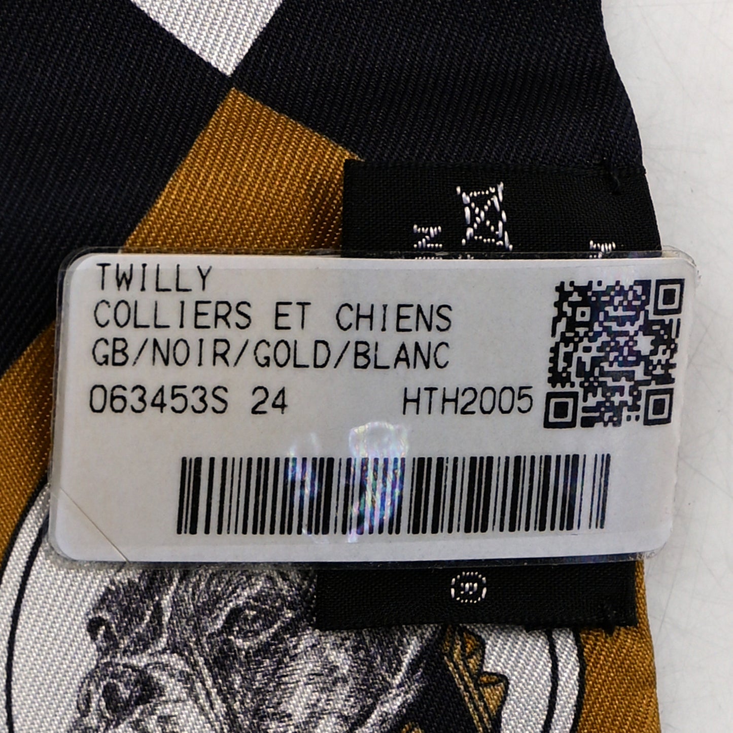 Silk Colliers Et Chiens Twilly Black Gold White