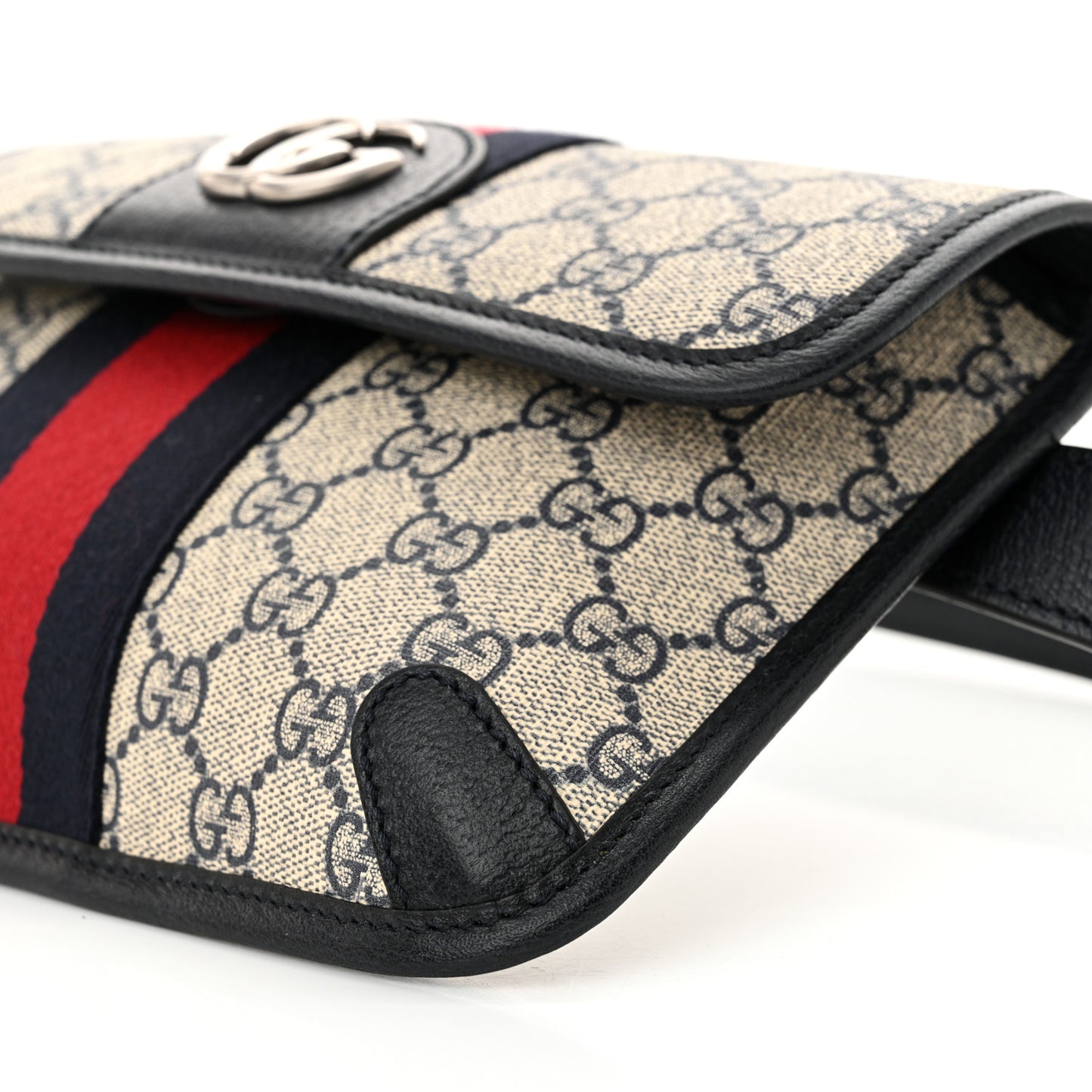 GG Supreme Monogram Web Small Ophidia Belt Bag 90 36 Beige Navy