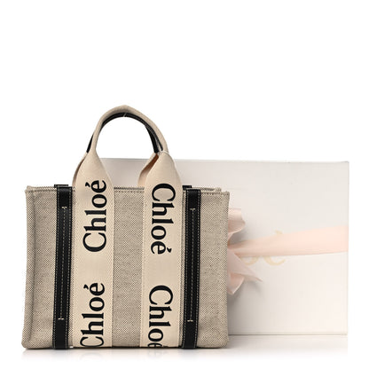 Chloe Cotton Calfskin Small Woody Ribbon Tote White 15 of 15