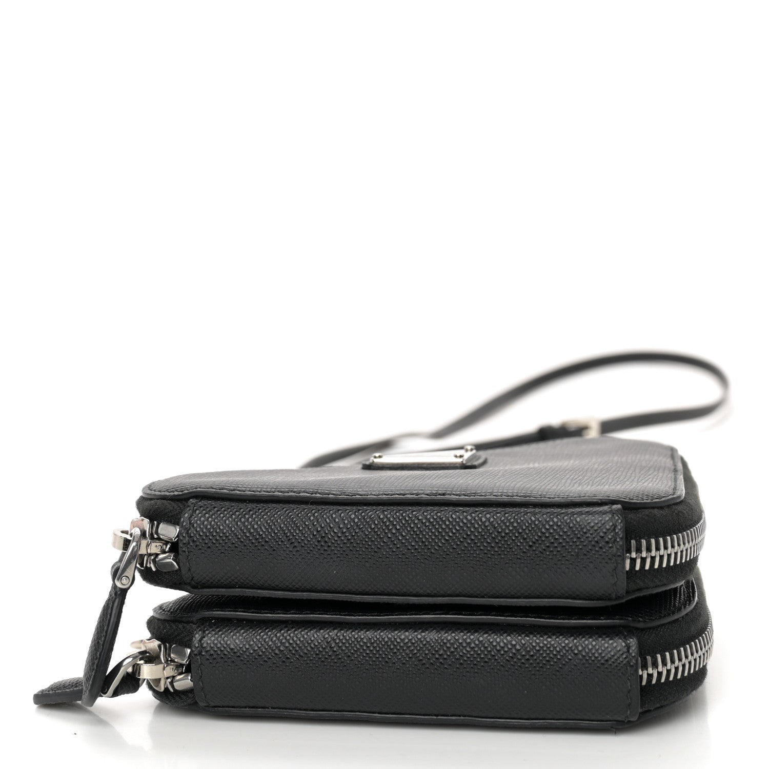 Prada Saffiano Mini Triangle Crossbody Pouch Black 4 of 12