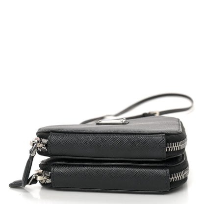 Prada Saffiano Mini Triangle Crossbody Pouch Black 4 of 12