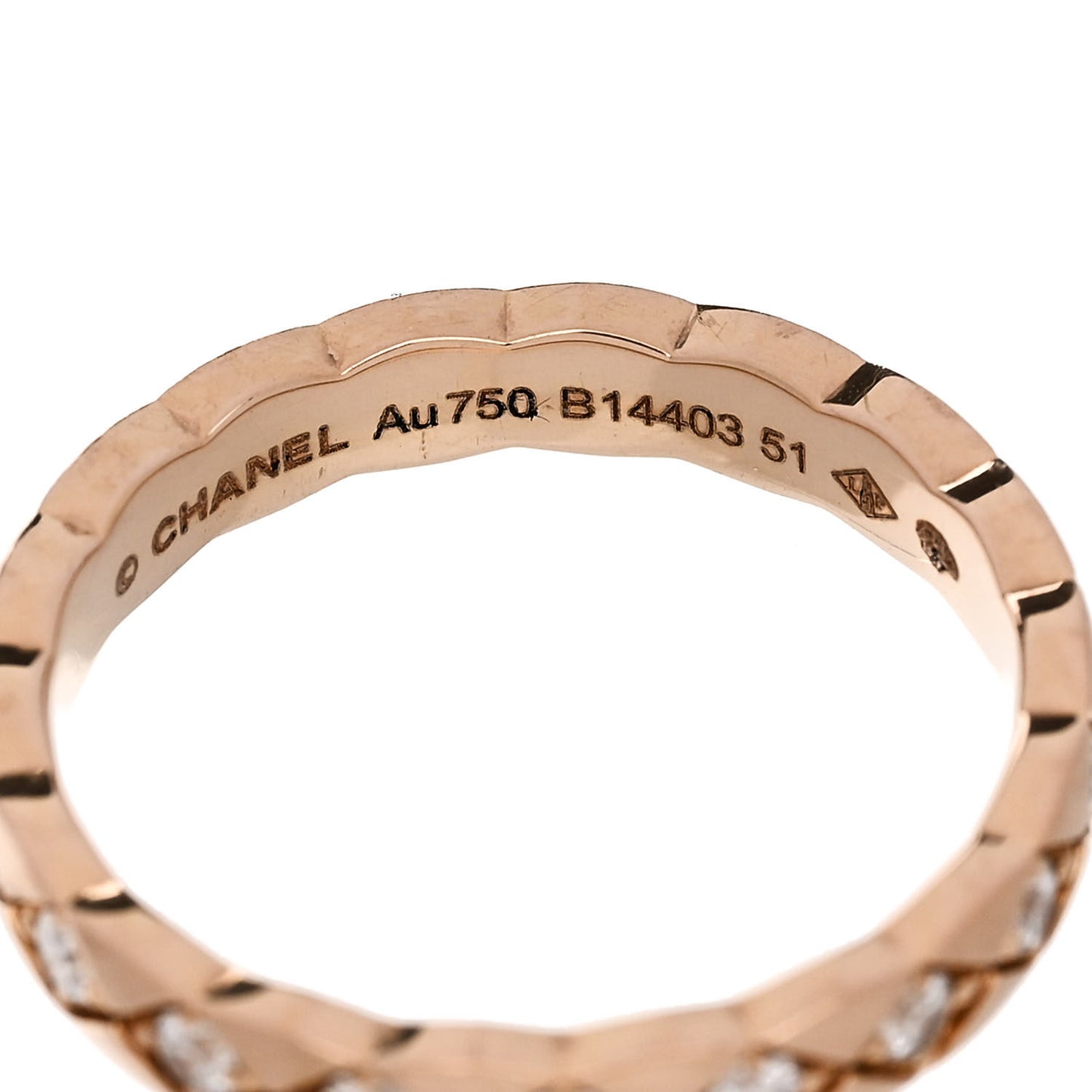 18K Beige Gold Diamond Mini Coco Crush Ring 51 5.75