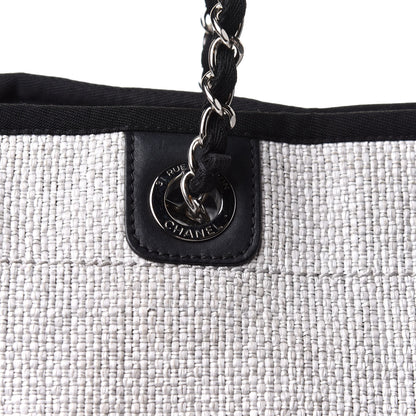 Chanel Woven Straw Raffia Small Deauville Tote Grey 7 of 10