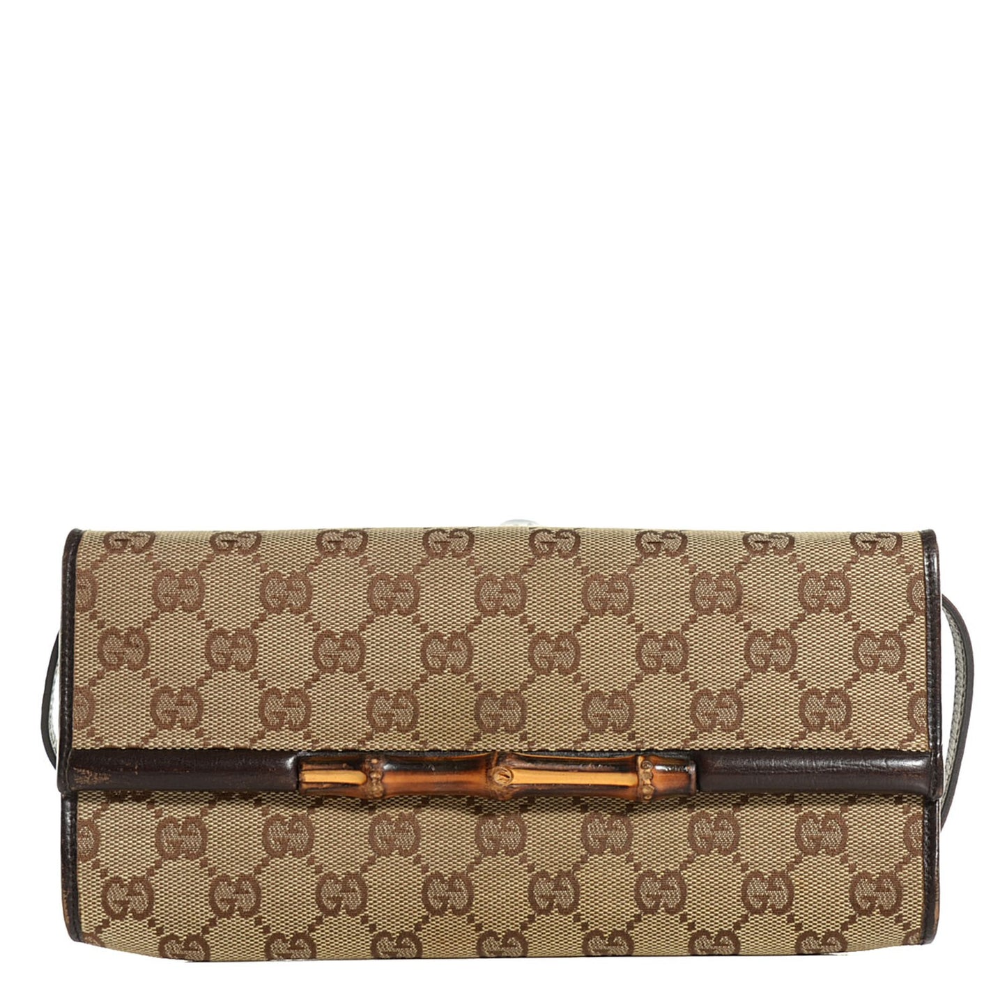 Monogram Bamboo Bar Clutch Brown