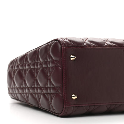 Christian Dior Lambskin Cannage Medium Lady Dior Aubergine 5 of 12