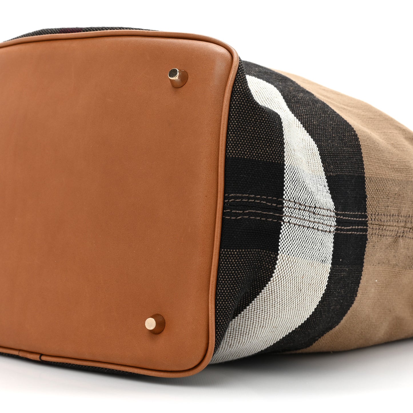 Grainy Calfskin Canvas Mega Check Medium Ashby Tassel Hobo Saddle Brown