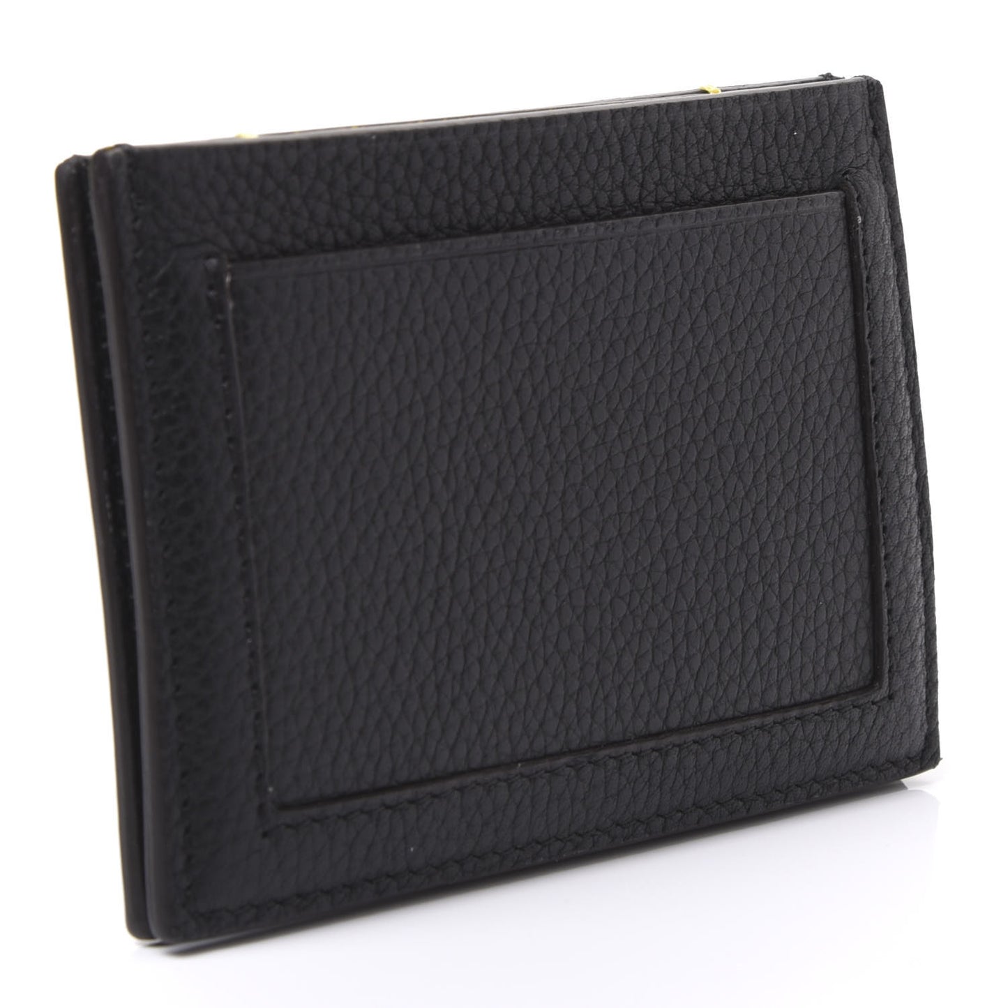 Drummed Calfskin Gusset Card Holder Black