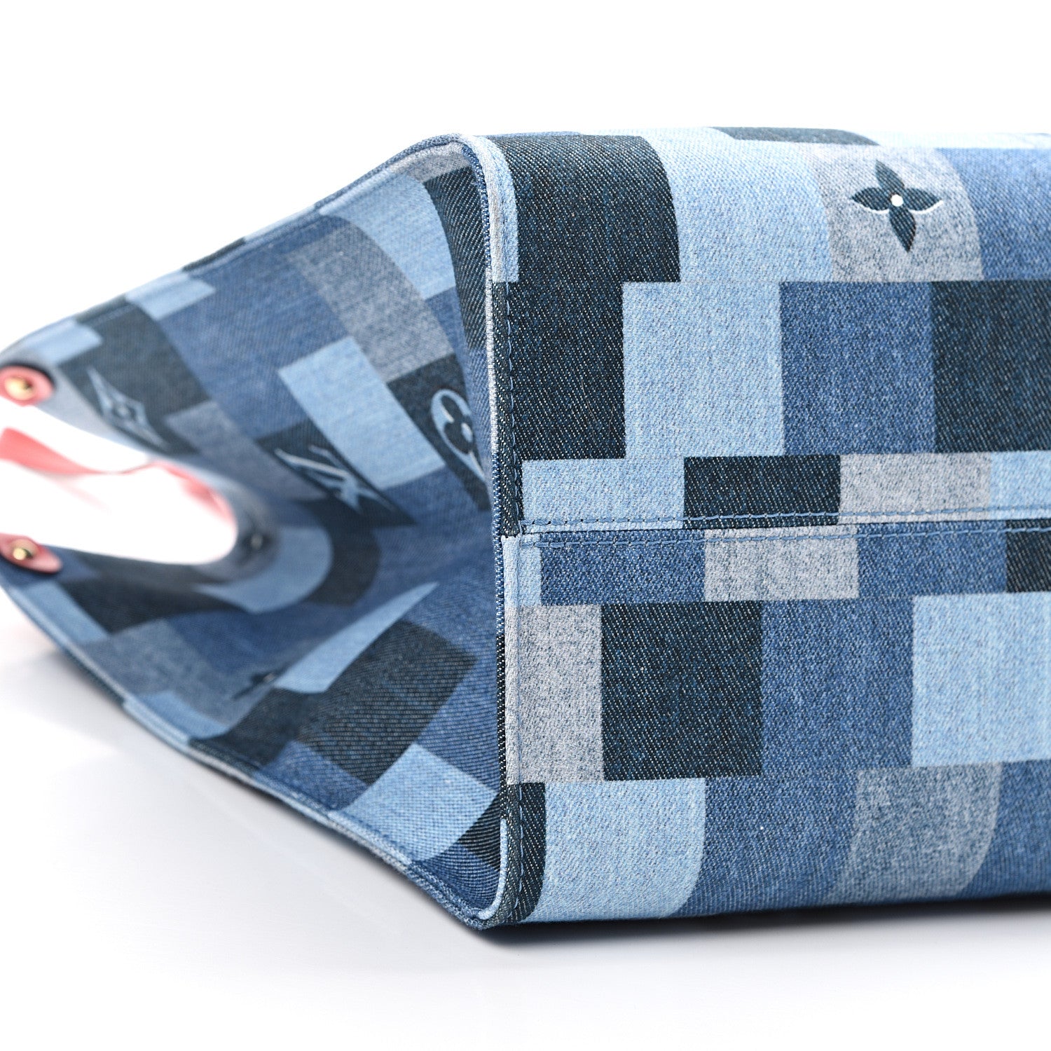 Louis Vuitton Denim Damier Monogram Onthego Blue Rouge 8 of 9