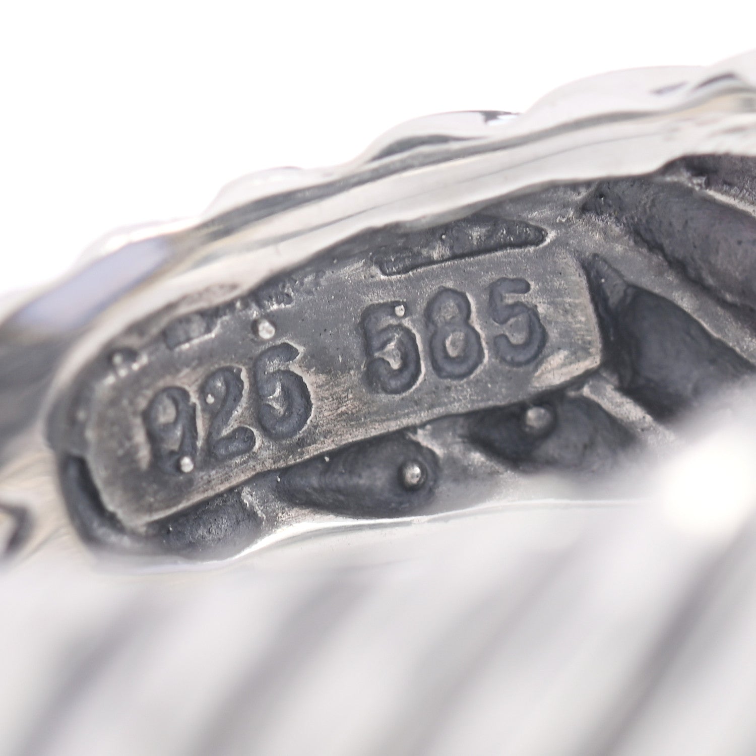 David Yurman Sterling Silver 14K Yellow Gold Chalcedony 14mm Noblesse Ring 52 6 6 of 6