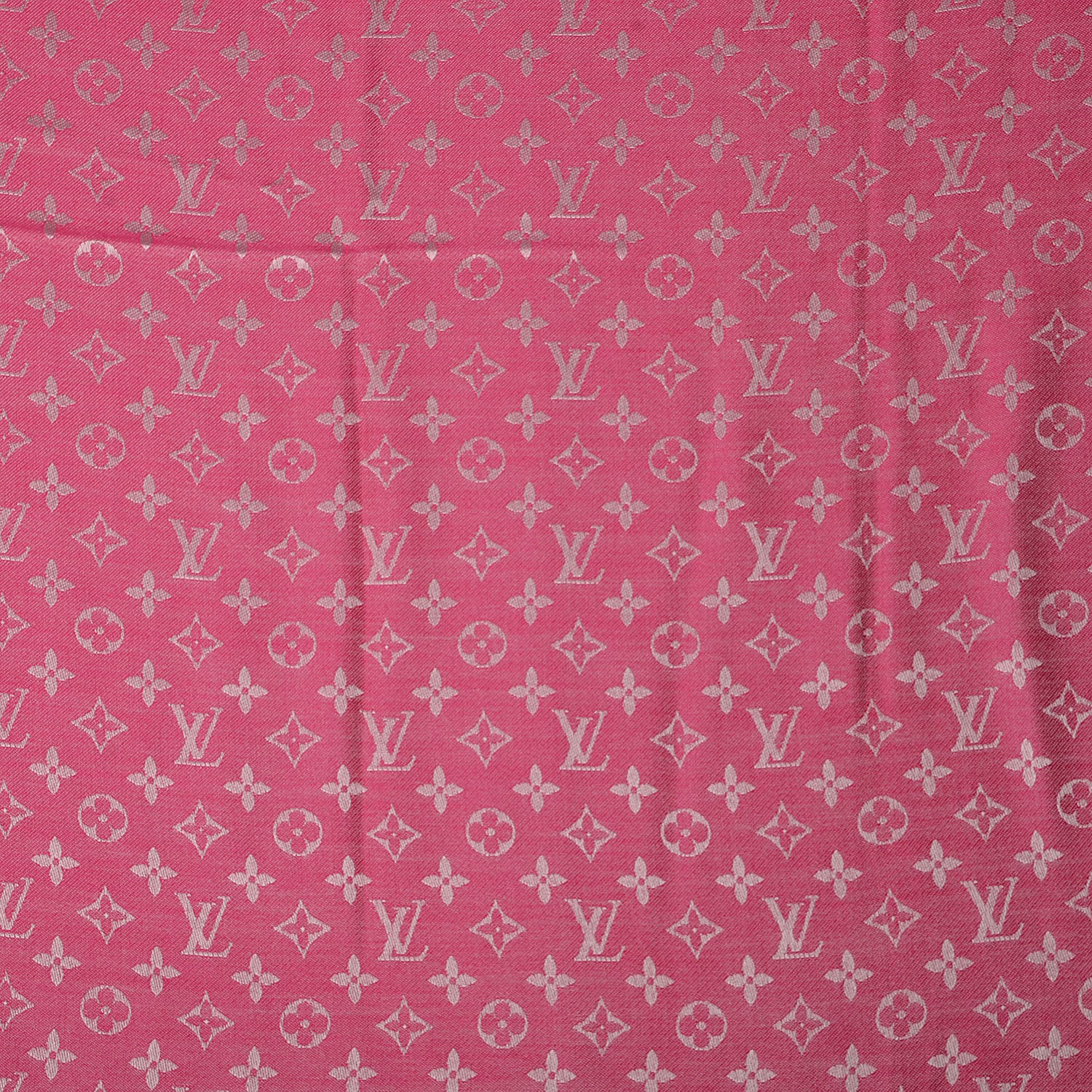 Louis Vuitton Wool Silk Monogram Denim Shawl Pivoine 1 of 5