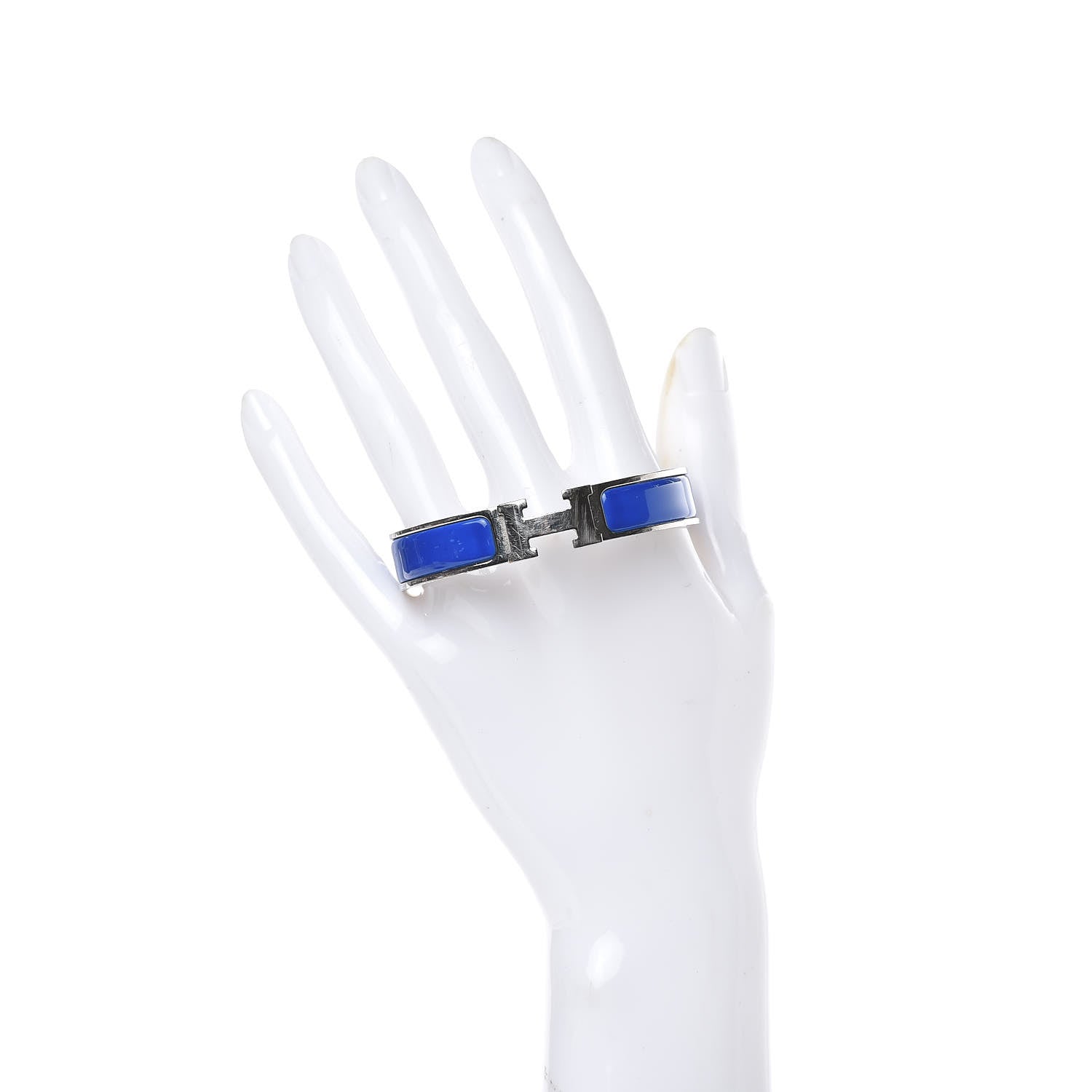 Hermes Narrow Enamel Clic Clac H Bracelet PM Bleu Electrique 2 of 8