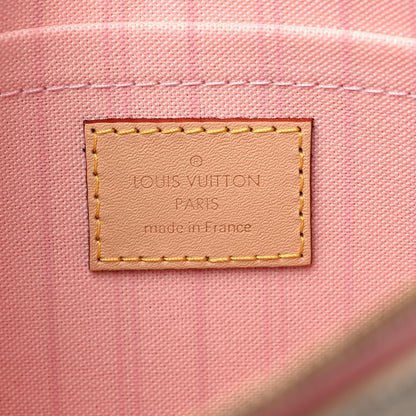 Louis Vuitton Damier Azur Neverfull MM GM Pochette Rose Ballerine 6 of 6