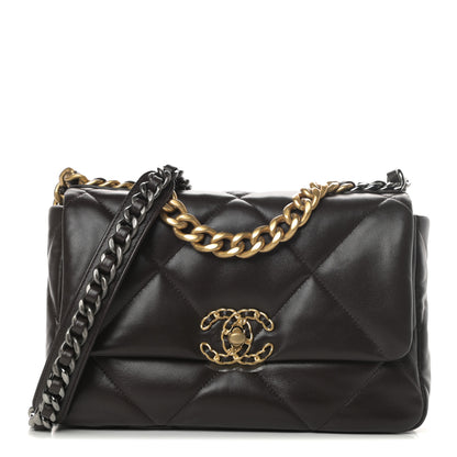 Chanel Lambskin Quilted Medium Chanel 19 Flap Dark Brown 1 of 10