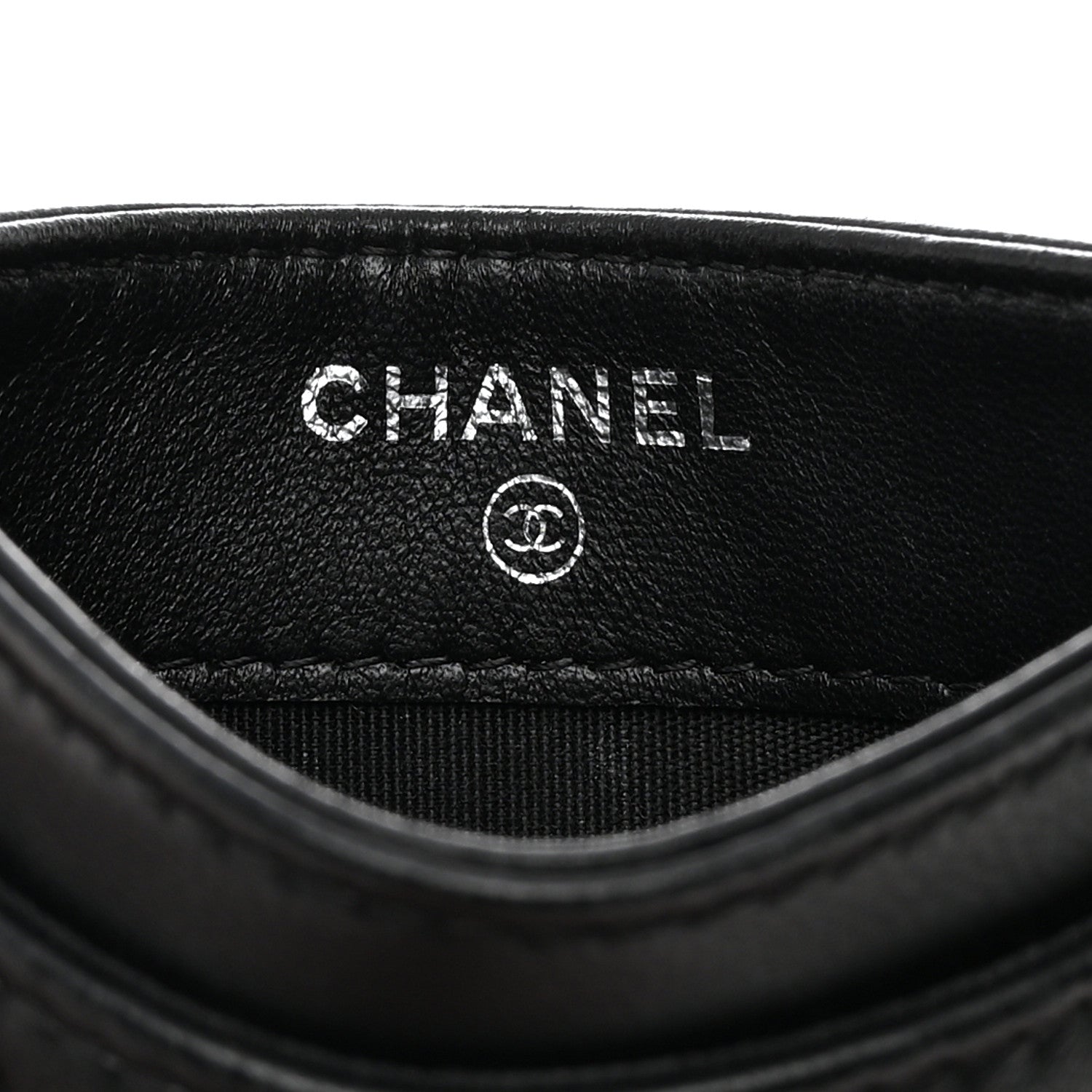 Chanel Lambskin Chevron Quilted Card Holder So Black 6 of 8