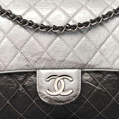 Chanel Vinyl Quilted Jumbo Melrose Degrade Flap Black 8 of 12
