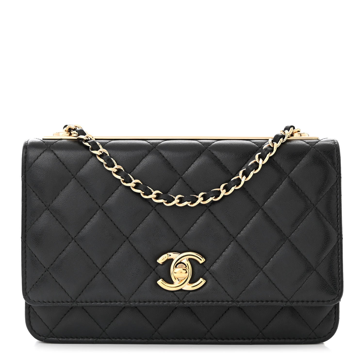 Chanel Lambskin Quilted Trendy CC Wallet On Chain WOC Black 1 of 12