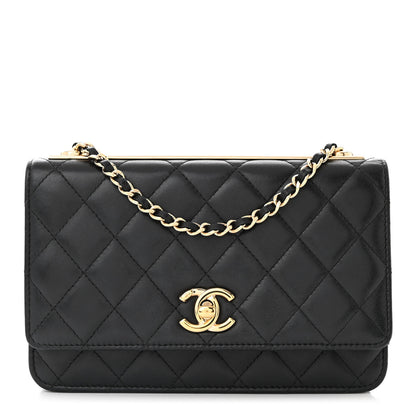 Chanel Lambskin Quilted Trendy CC Wallet On Chain WOC Black 1 of 12
