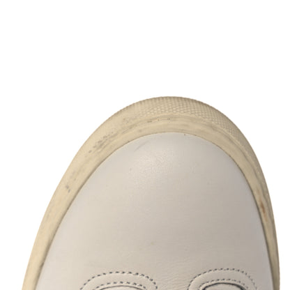Hermes Calfskin Lizard Womens Quicker Sneakers 38 White Bordeaux 10 of 11
