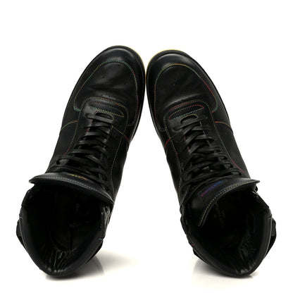 Louis Vuitton Calfskin Rivoli High Top Sneakers 12 Black Multicolor 2 of 9