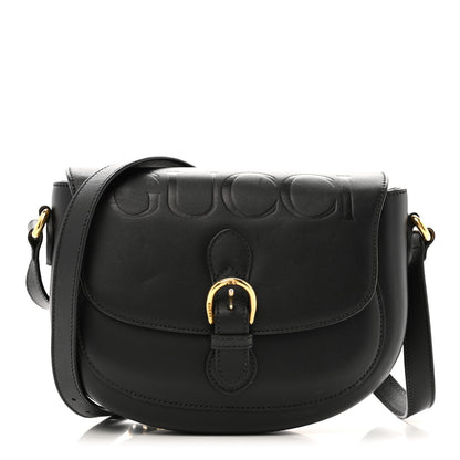 Gucci Charisma Calfskin Gucci Embossed Shoulder Flap Bag Black 1 of 14