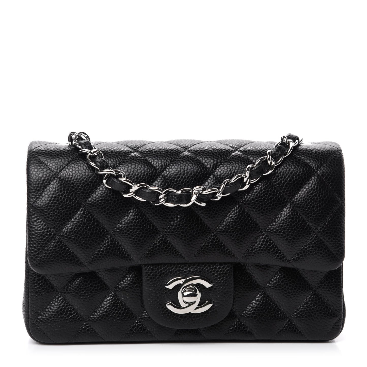 Caviar Quilted Mini Rectangular Flap Black
