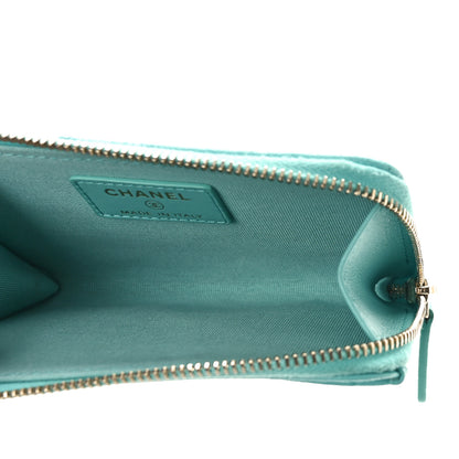 Chanel Caviar Quilted CC Zip Around Card Holder Blue 5 of 9