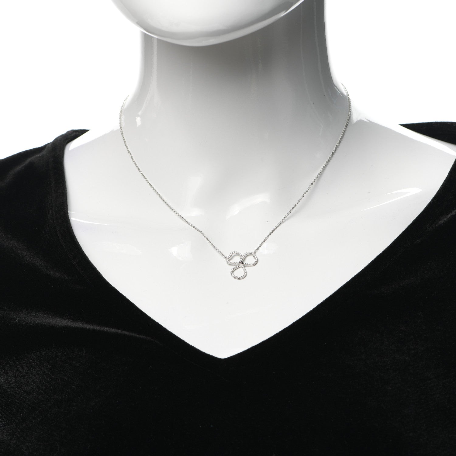 Tiffany Platinum Diamond Small Paper Flowers Pendant Necklace 2 of 6