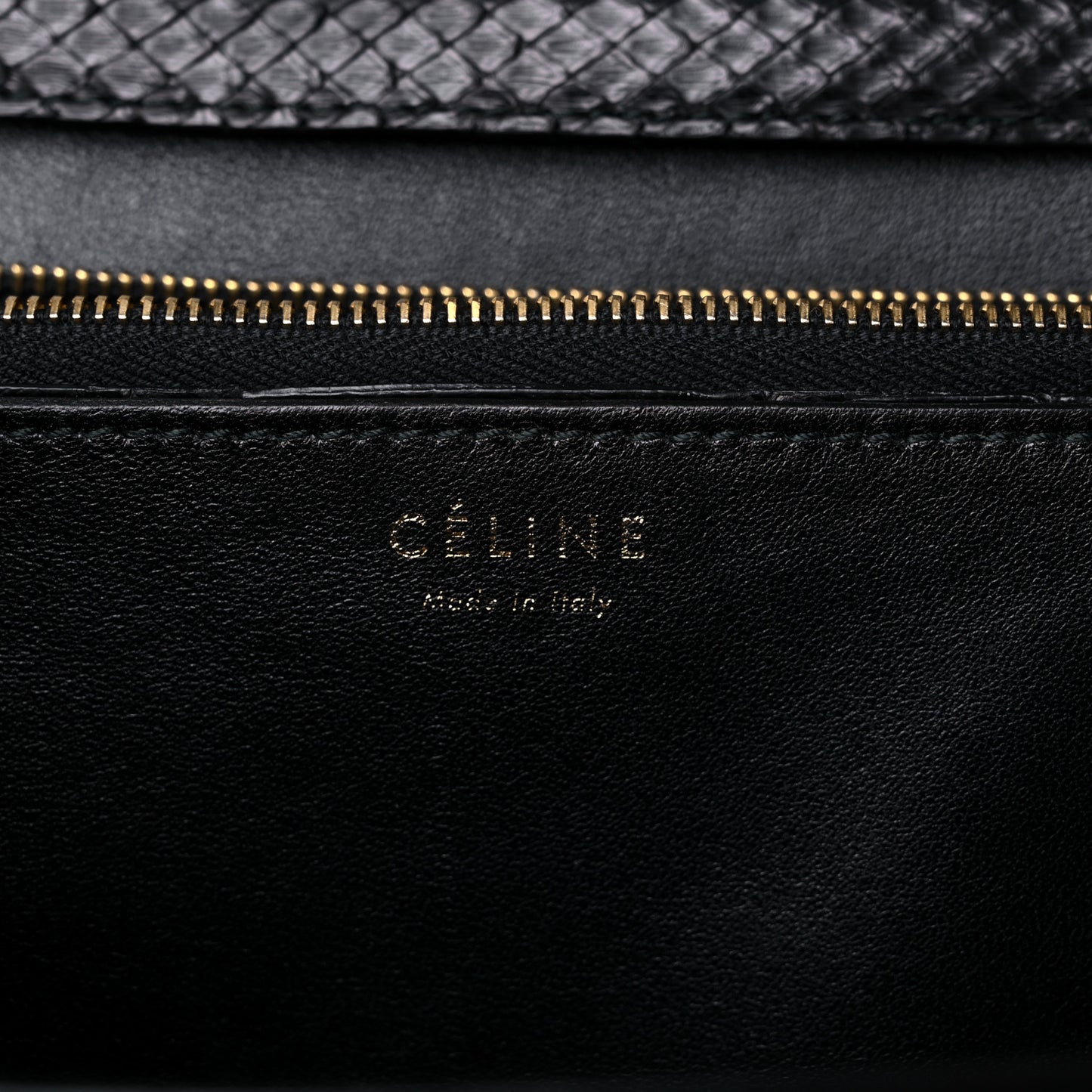 Python Medium Classic Box Flap Bag Black